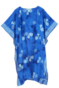 Blue HIPPIE Gypsy Hand Batik Kimono Cardigan Shawl Wrap Swimsuit Cover Up Jacket One Size