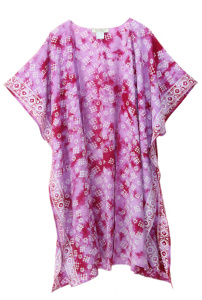 Orchid purple HIPPIE Gypsy Hand Batik Kimono Cardigan Shawl Wrap Swimsuit Cover Up Jacket One Size