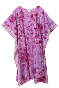 Orchid purple HIPPIE Gypsy Hand Batik Kimono Cardigan Shawl Wrap Swimsuit Cover Up Jacket One Size