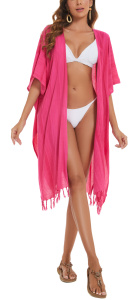 Fuchsia HIPPIE Gypsy Stripe Kimono Cardigan Shawl Wrap Swimsuit Cover Up Jacket One SizeS50014759_0_image_IJUST_WORKING