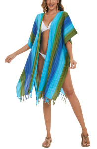 Multicoloured HIPPIE Gypsy Stripe Kimono Cardigan Shawl Wrap Swimsuit Cover Up Jacket One SizeS50014760_0_image_IJUST_WORKING