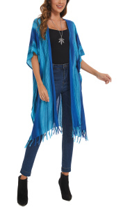 Blue HIPPIE Gypsy Stripe Kimono Cardigan Shawl Wrap Swimsuit Cover Up Jacket One SizeS50014765_0_image_IJUST_WORKING