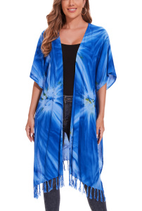 Blue HIPPIE Gypsy Tie Dye Kimono Cardigan Shawl Wrap Swimsuit Cover Up Jacket One SizeS50014829_0_image_IJUST_WORKING