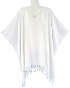 White Solid Tunic Blouse Kaftan V neck Loose Top Plus Size 3X 4XS40008284_0_image_IJUST_WORKING