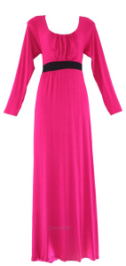 Ladies Long Sleeves Solid Modern Muslimah Maxi Dress XS S