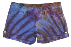 Tie Dye Mid Rise Denim Shorts