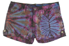 Tie Dye Mid Rise Denim Shorts