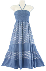 Ladies Polka Dot Halter Sun Dress Skirt S M