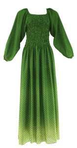 Ladies Long Sleeves Polka Dot Modern Muslimah Maxi Dress XS S