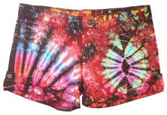 Tie Dye Mid Rise Denim Shorts