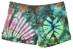 Tie Dye Mid Rise Denim Shorts