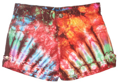 Tie Dye Mid Rise Denim Shorts