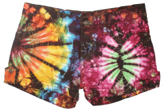 Tie Dye Mid Rise Denim Shorts