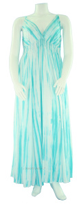 Tie Dye Stripe Maxi Long Sommerkleid 1X