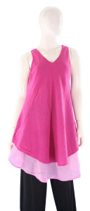 FUCHSIA Lagenlook Tunika Top Baumwolle S