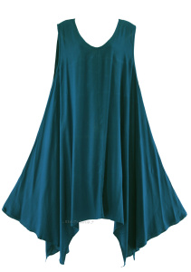 TEAL BLAU Lagenlook Tunika Top Sommerkleid 0X 1X