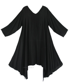 SCHWARZ Lagenlook Tunika Top Sommerkleid 0X 1X