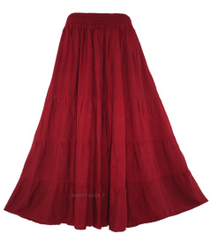 MAROON Gypsy Long Maxi Tiered Skirt 3X