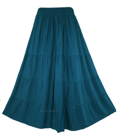 TEAL BLAU Gipsy Lang Maxi Rock Tiered 3X