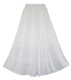 WEIß Gipsy Lang Maxi Rock Tiered 3X