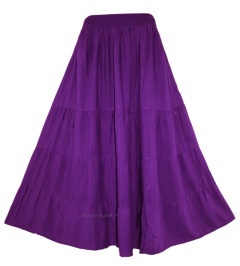 PURPLE Gypsy Long Maxi Tiered Skirt 3X