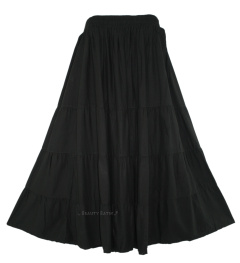 BLACK Gypsy Long Maxi Tiered Skirt 3X