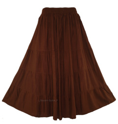 BROWN Gypsy Long Maxi Tiered Skirt XL