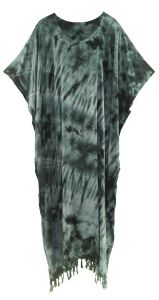 Grey Tie Dye Caftan Kaftan Maxi Long Dress XL to 4X