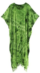 Green Tie Dye Caftan Kaftan Loungewear Maxi Plus Size Long Dress 3X 4X