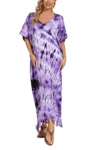 Purple Hippie Tie Dye Caftan Kaftan Loungewear Maxi Plus Size Long Dress 3X 4XS10014147-MU_0_image_IJUST_WORKING
