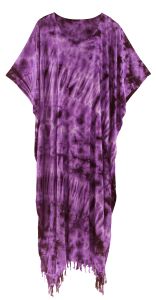 Purple Tie Dye Caftan Kaftan Maxi Long Dress  XL to 4X