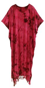Red Tie Dye Caftan Kaftan Maxi Long Dress XL to 4X