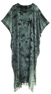 Grey Tie Dye Caftan Kaftan Loungewear Maxi Plus Size Long Dress 3X 4X