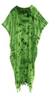 Green Tie Dye Caftan Kaftan Maxi Long Dress XL to 4X