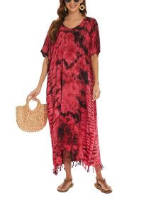 Red Hippie Tie Dye Caftan Kaftan Loungewear Maxi Plus Size Long Dress 3X 4XS10014155-MU_0_image_IJUST_WORKING