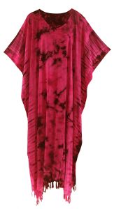 Red Tie Dye Caftan Kaftan Loungewear Maxi Plus Size Long Dress 3X 4X