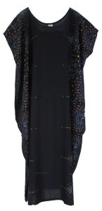Black Bohomein Flora Plus Size Kaftan Kimono Loungewear Maxi Long Dress XL 1X 2X