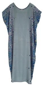 Grey Bohomein Flora Plus Size Kaftan Kimono Loungewear Maxi Long Dress XL 1X 2X