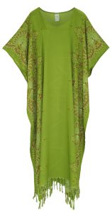 Olive Flora Plus Size Kaftan Kimono Loungewear Maxi Long Dress 3X 4X