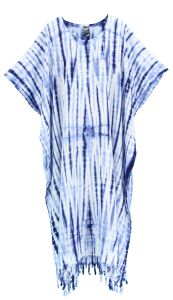 Dark blue Hippie Tie Dye Caftan Kaftan Loungewear Maxi Plus Size Long Dress XL -4X