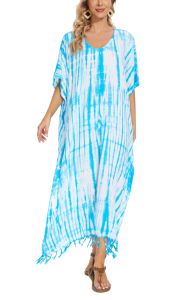 Blue Hippie Tie Dye Caftan Kaftan Loungewear Maxi Plus Size Long Dress 3X 4XS10014393-MU_0_image_IJUST_WORKING