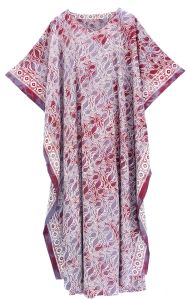 Red violet Hand Blocked Batik Rayon Caftan Kaftan Loungewear Maxi Plus Size Long Dress XL to4X