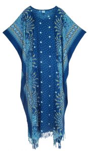 Teal blue Flora Plus Size Kaftan Kimono Loungewear Maxi Long Dress 3X 4X
