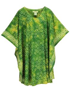 Green HIPPIE Batik CAFTAN KAFTAN Plus Size Tunic Blouse Kaftan Top 3X 4X
