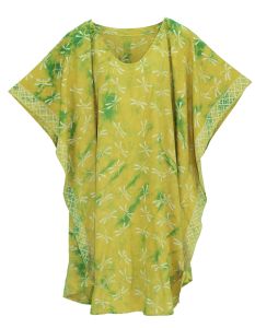 Banana yellow HIPPIE Batik CAFTAN KAFTAN Plus Size Tunic Blouse Kaftan Top XL 1X 2X