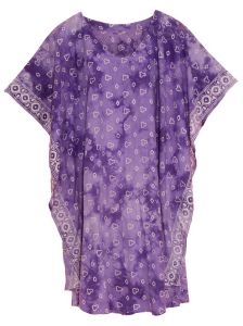 Purple HIPPIE Batik CAFTAN KAFTAN Plus Size Tunic Blouse Kaftan Top XL 1X 2X