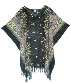 Black Plus Size Tunic Tops Flora Short Sleeve V neck Shirt 3X 4X