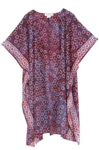 Wine HIPPIE Gypsy Hand Batik Kimono Cardigan Shawl Wrap Swimsuit Cover Up Jacket One Size