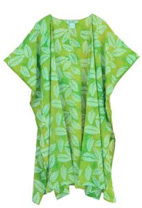 Olive HIPPIE Gypsy Hand Batik Kimono Cardigan Shawl Wrap Swimsuit Cover Up Jacket One Size