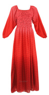 Ladies Long Sleeves Polka Dot Modern Muslimah Maxi Dress XS S